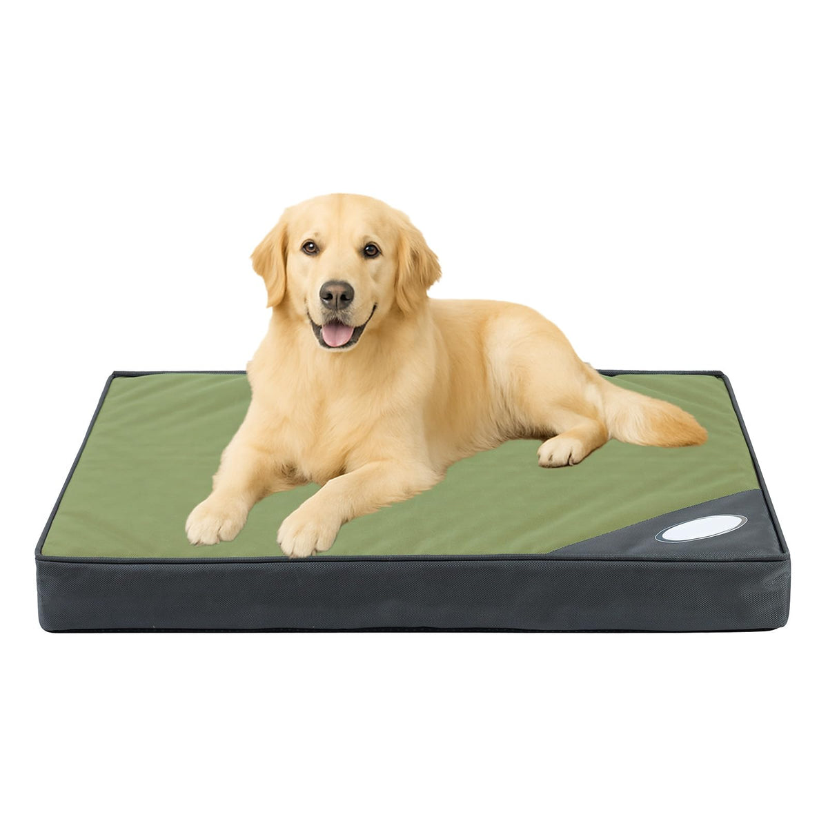 OUPEIWAWA orthopedic outdoor dog bed in dark green offers outdoor comfort for large dogs.