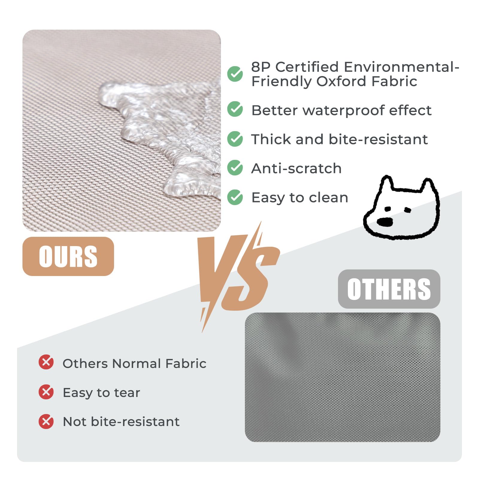 OUPEIWAWA removable waterproof cover for easy cleaning and refresh.