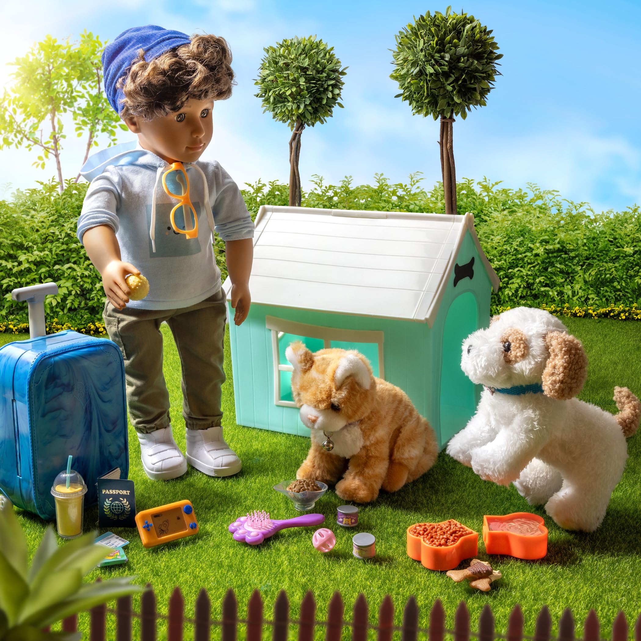 Our Generation pet care brush supports grooming themed role play.