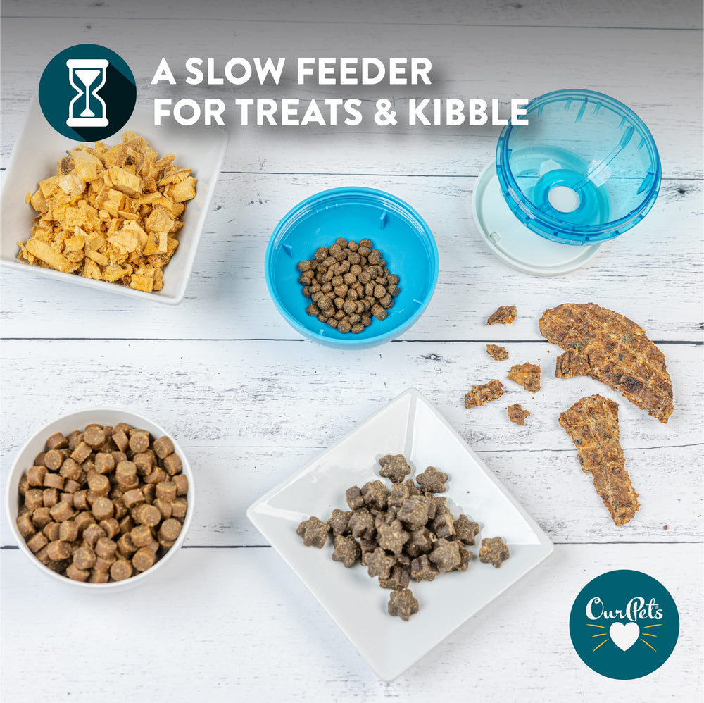 Our Pets IQ Treat Ball: bola de 4 pulgadas para perros grandes que promueve movimiento y recompensa