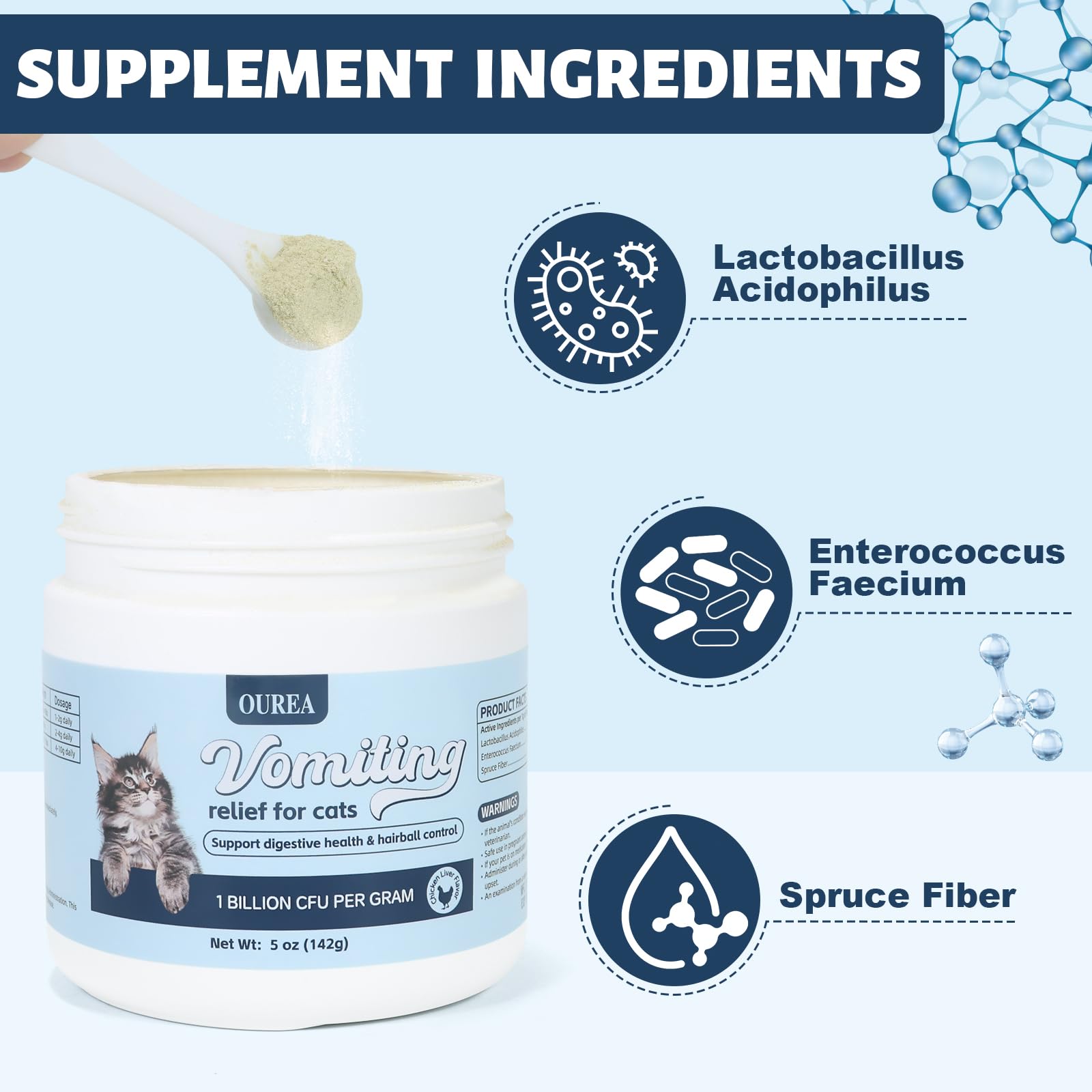 OUREA Chicken Liver Flavor Powder image emphasizes palatable daily dosing