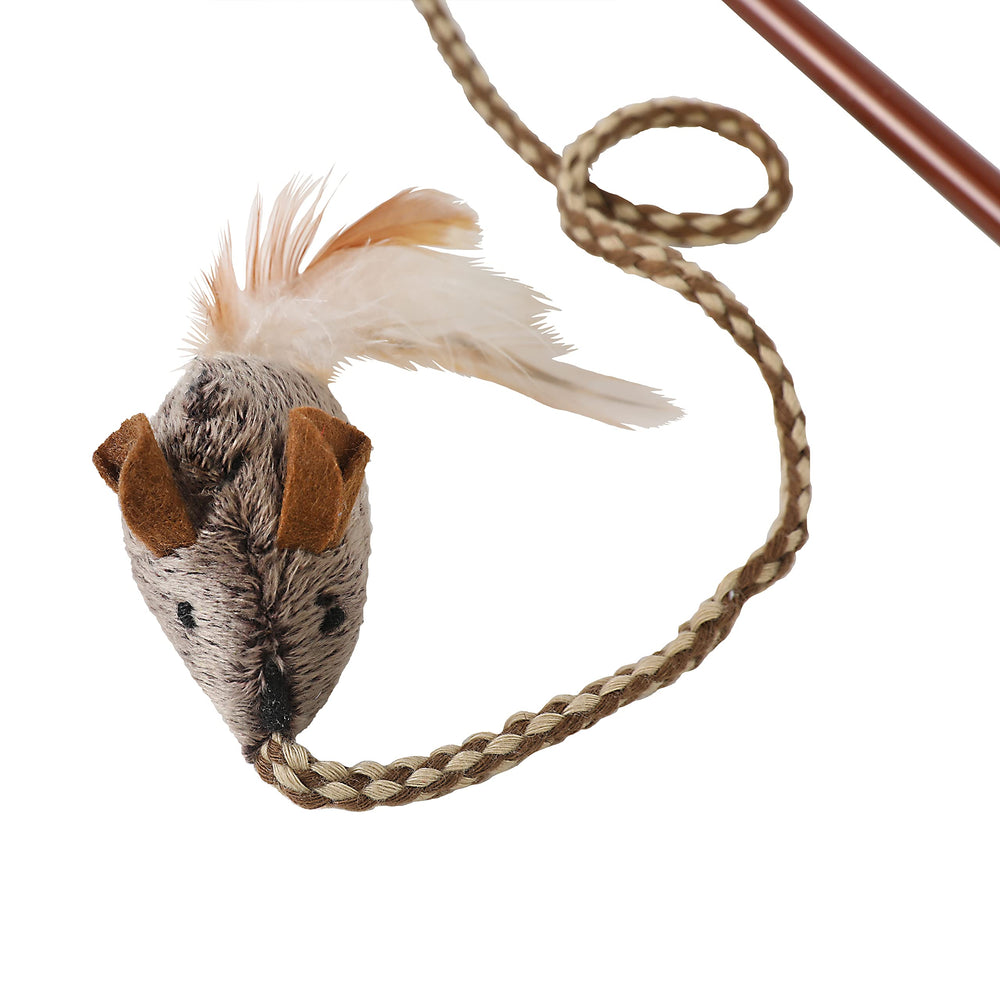 OurPets Play-N-Squeak feathered teaser wand sparks hunting-style fun for cats.