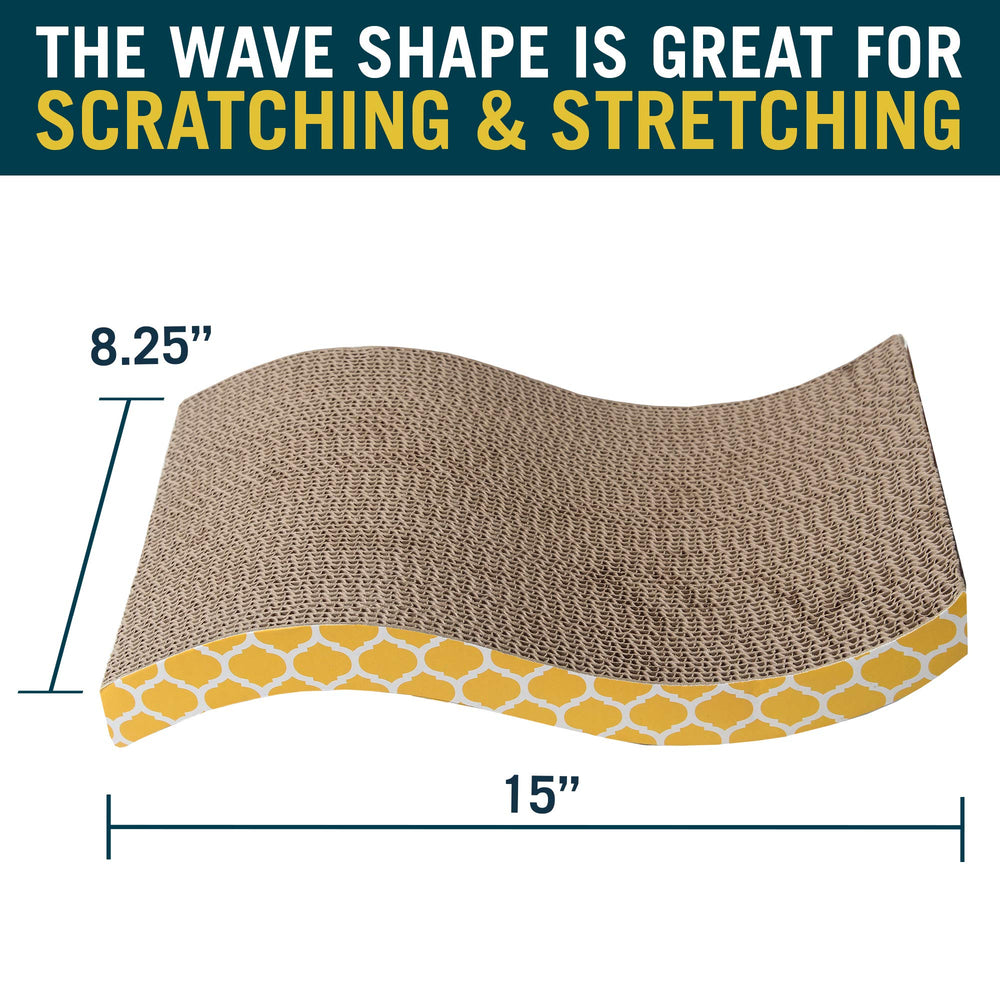 Our Pets Wave scratcher close-up reveals nooks and crannies for engaging scratching.