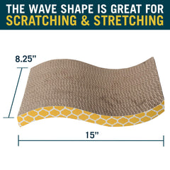 Our Pets Wave scratcher close-up reveals nooks and crannies for engaging scratching.