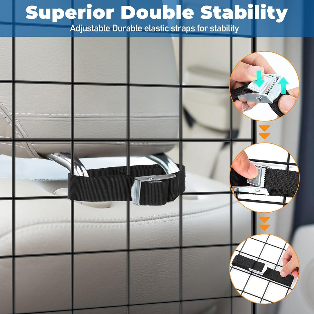 OUSHENG dog barrier adjustable straps offers secure fit across various vehicles.