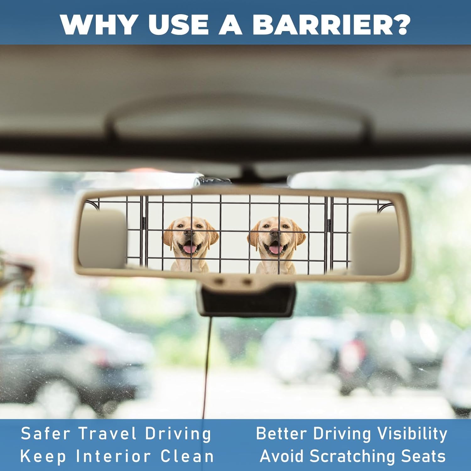 OUSHENG dog barrier universal-fit ensures better travel with SUVs and trucks.