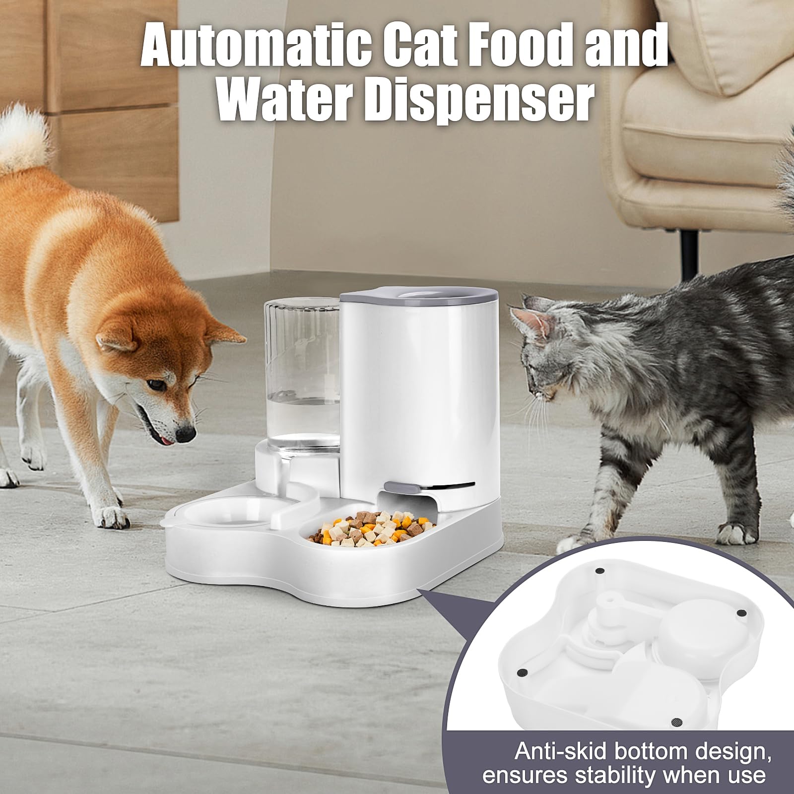 Outamateur anti-skid base stabilizes bowls during mealtime.