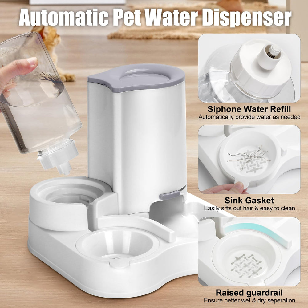 Outamateur siphon refill design keeps water flowing as pets drink.