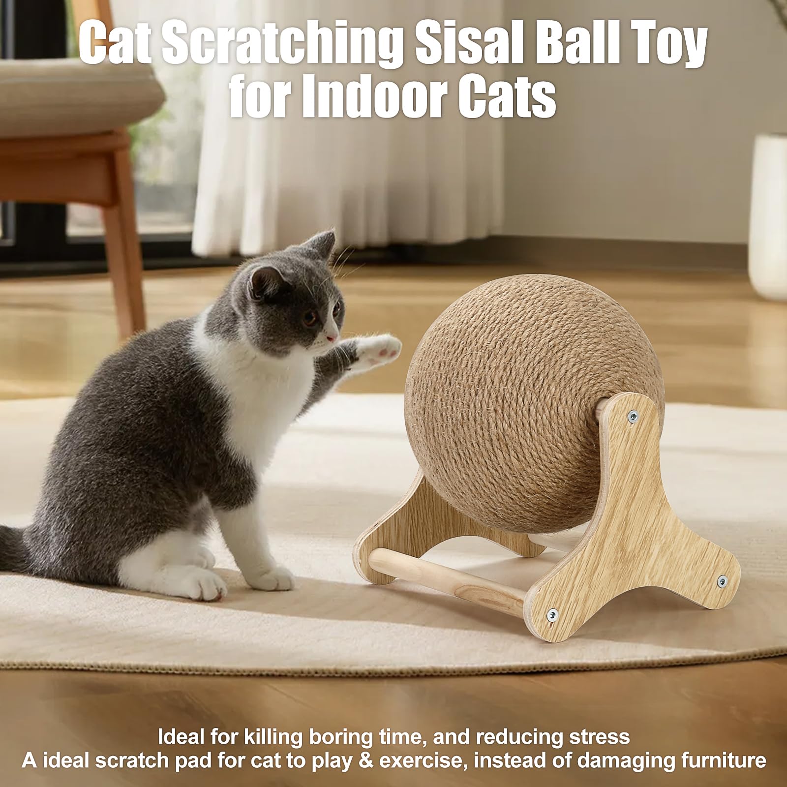 Outamateur sisal ball protects furniture while encouraging scratching