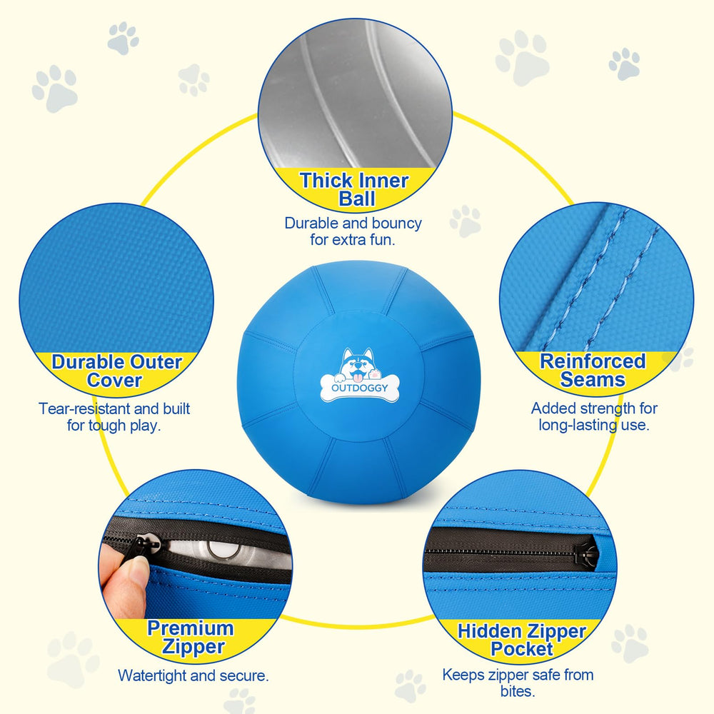 Outdoggy Herding Ball 22inch action with border collie demonstrates recall-friendly play