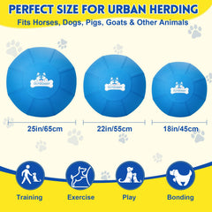 Outdoggy Herding Ball 22inch side view shows heavy-duty stitching