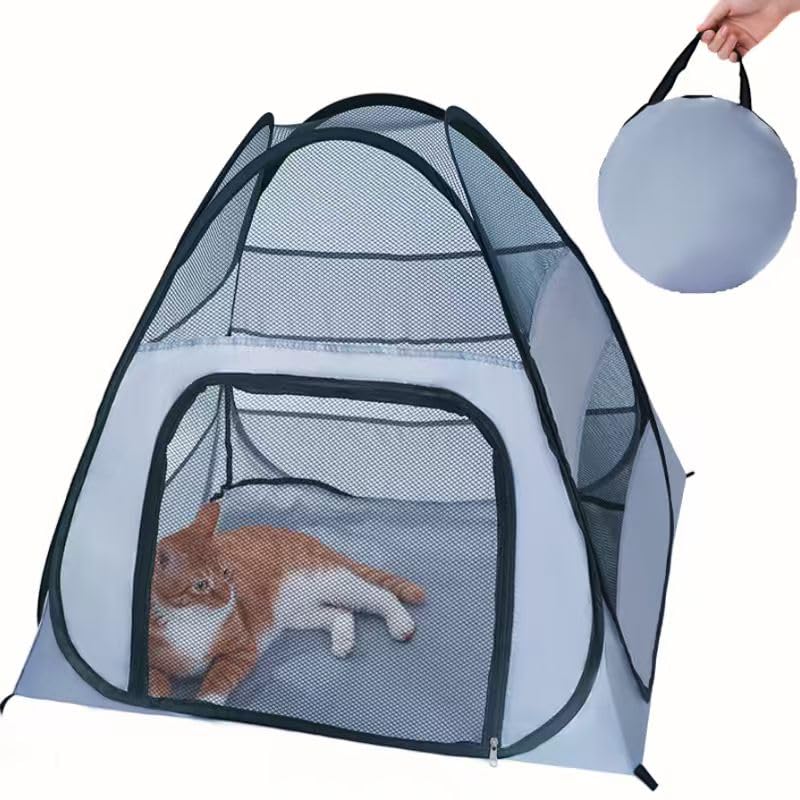 Outdoor Cat Cages pop-up kennel setup offers instant shelter anywhere.
