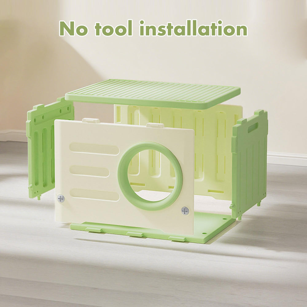 Outdoor Cat House circular-entry provides easy access for pets.