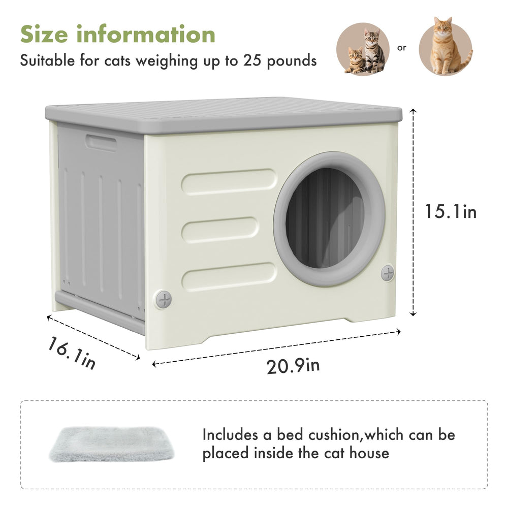 Outdoor Cat House easy cleaning enables quick maintenance.