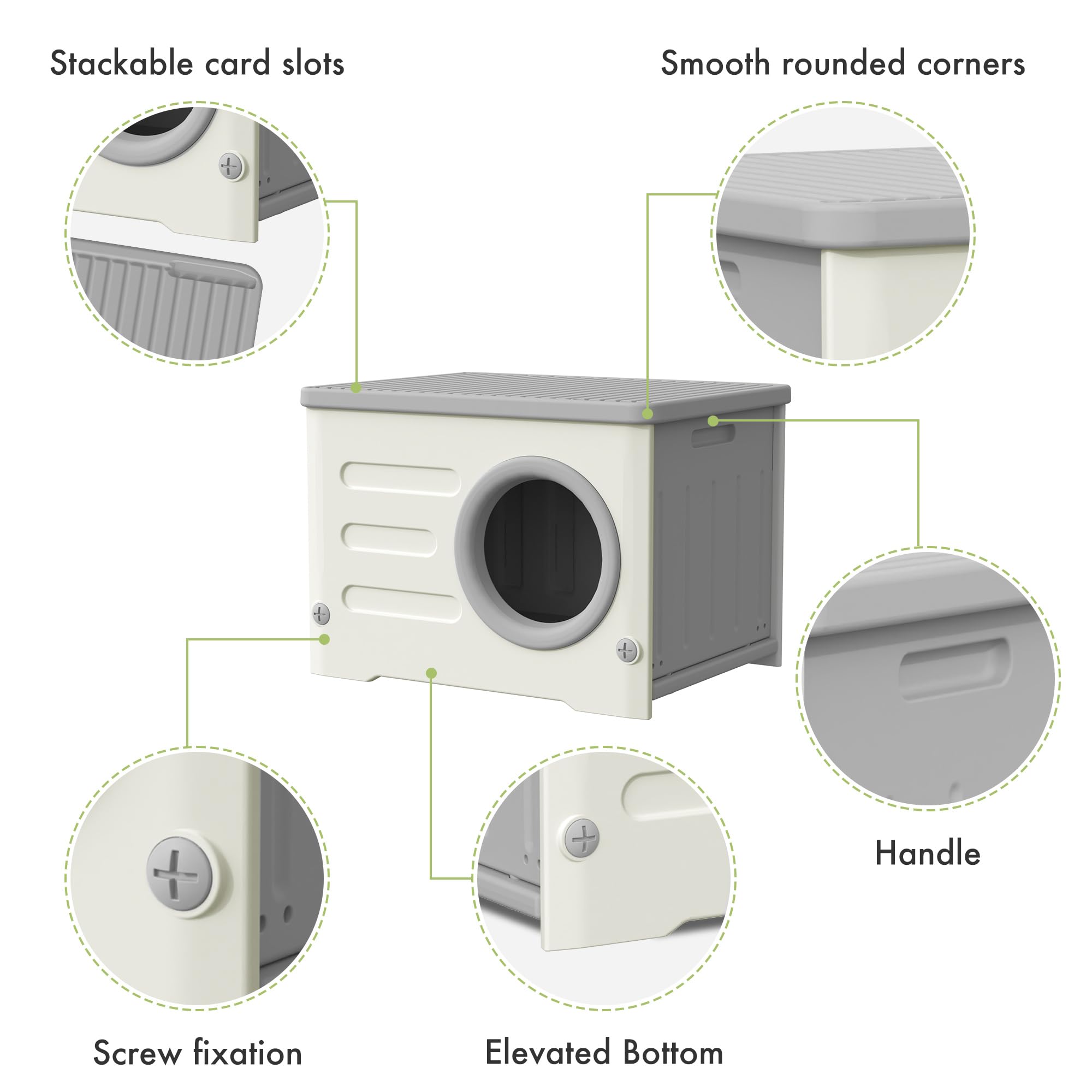 Outdoor Cat House interior dimensions accommodate two adult cats.