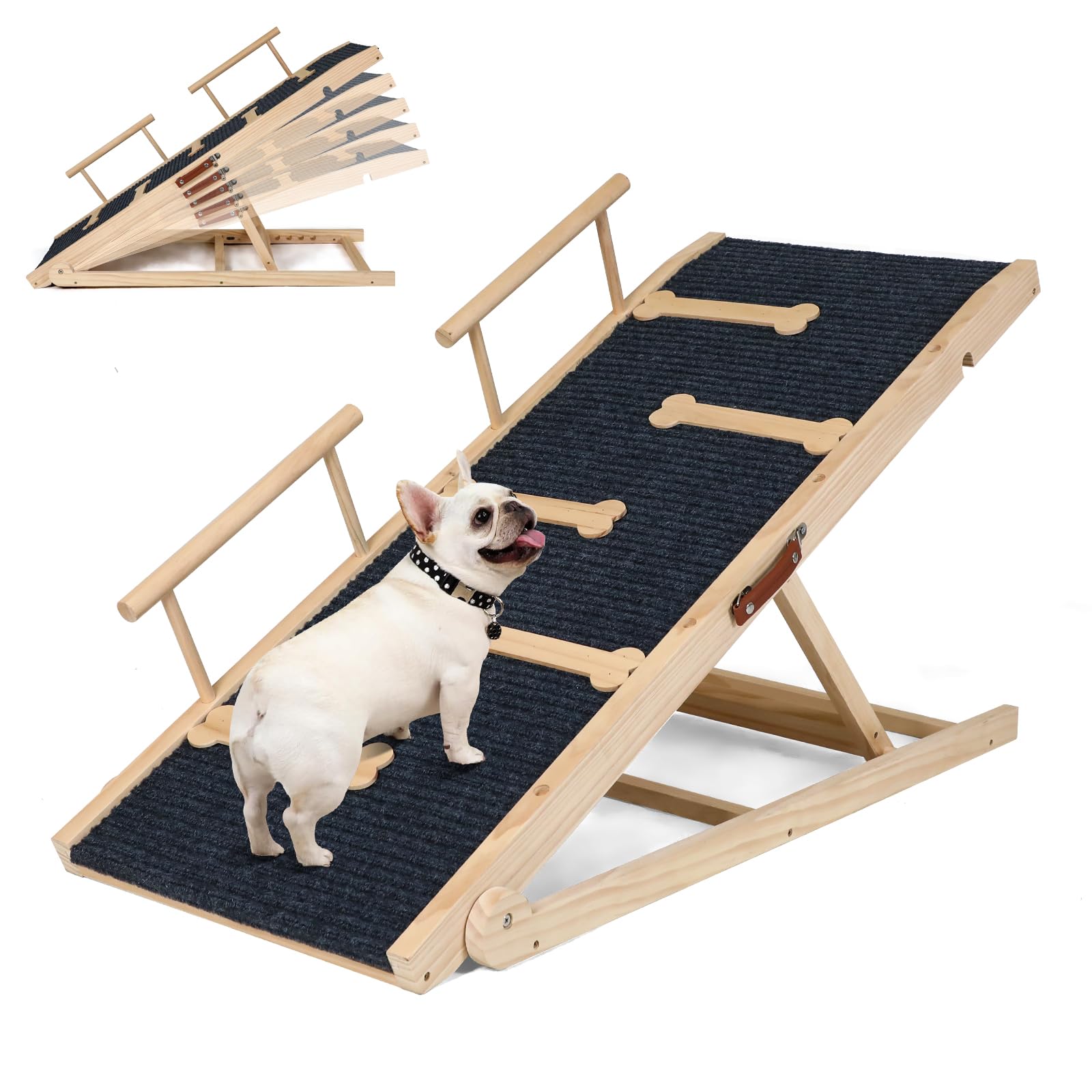 OUTDOOR DIAMOND dog ramp folded for easy storage and portability.