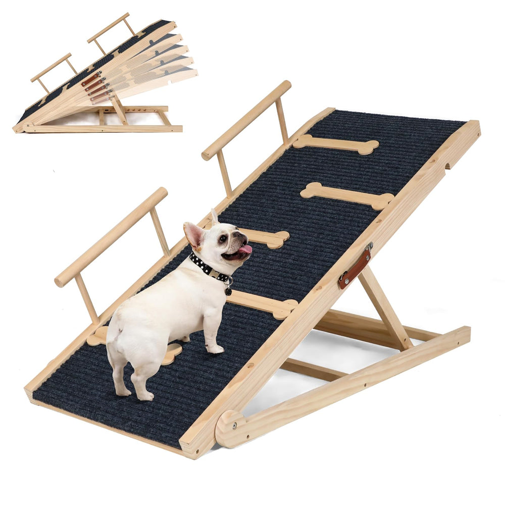 OUTDOOR DIAMOND dog ramp folded for easy storage and portability.