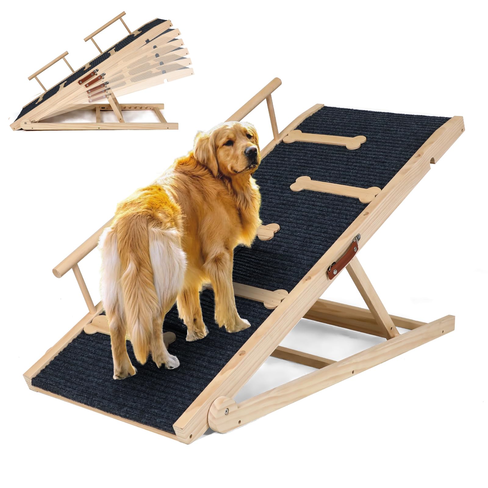 Outdoor Diamond dog ramp folded for compact storage and easy transport
