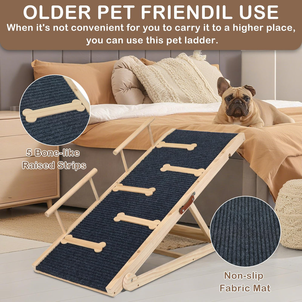 Outdoor Diamond dog ramp with optional guardrails for extra safety