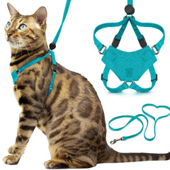 OutdoorBengal Houdini turquoise harness front view for secure escape protection while walking