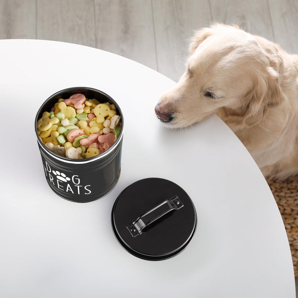 OUTNILI rustic kitchen decor with dog treat canister.