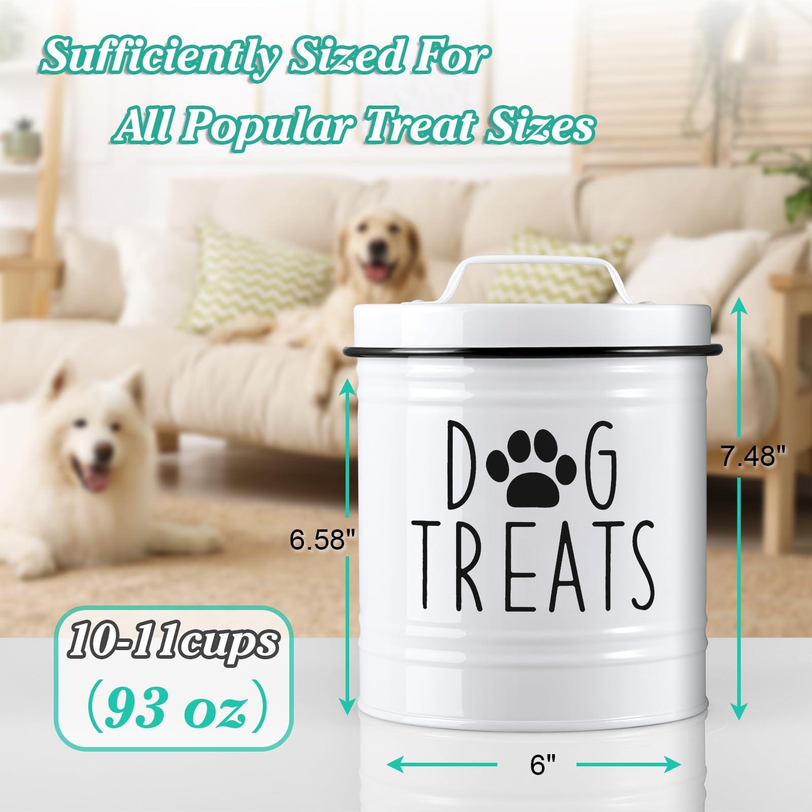OUTNILI treat jar open lid shows effortless refilling for daily snacks.