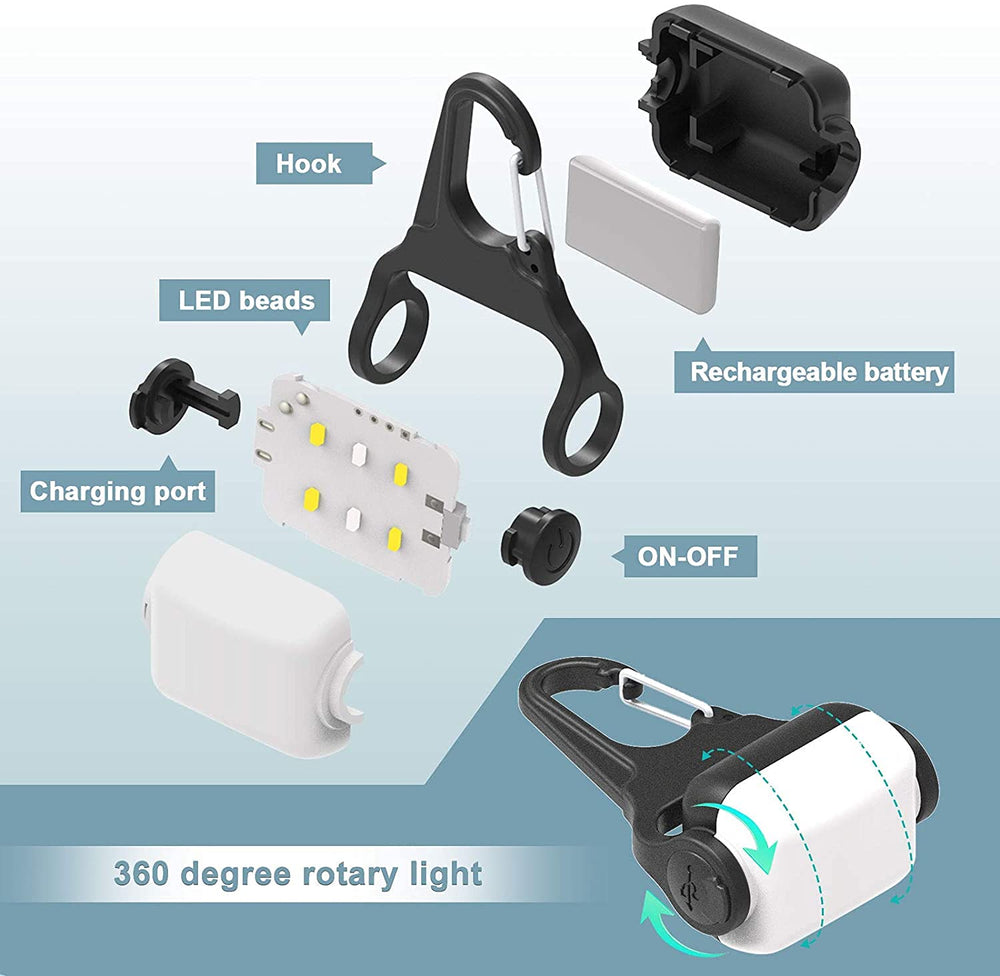 Outopest 3W LED light bright on a dog collar at dusk.