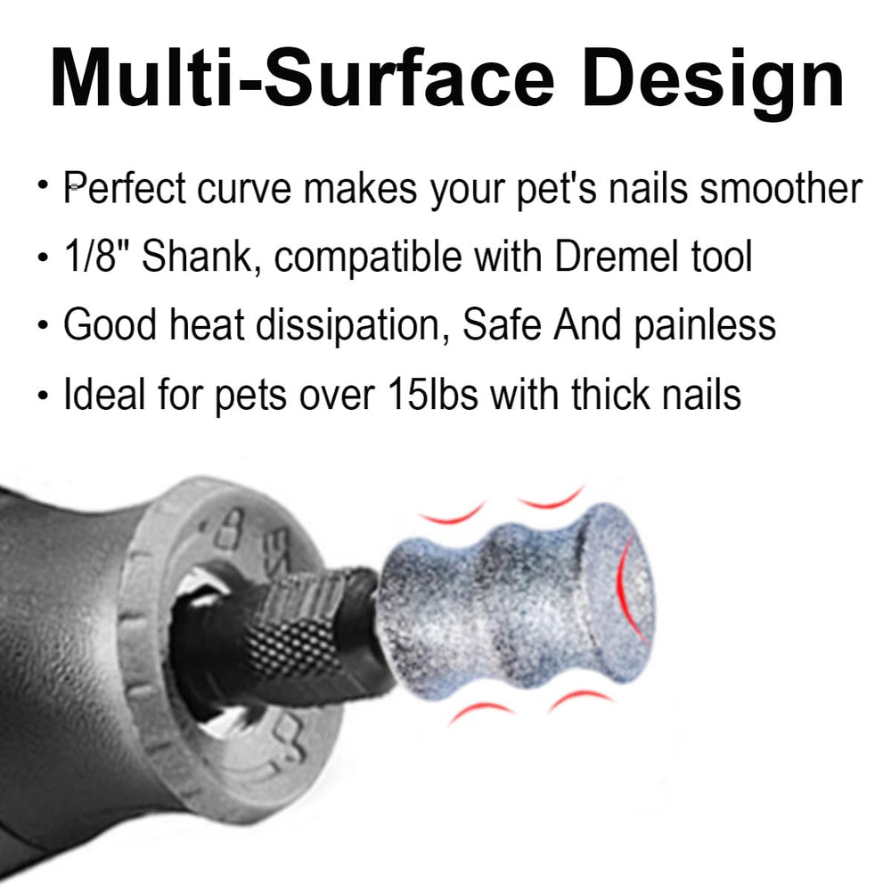 OVATAVO diamond grinder bits image showing Dremel compatibility for dog nails.