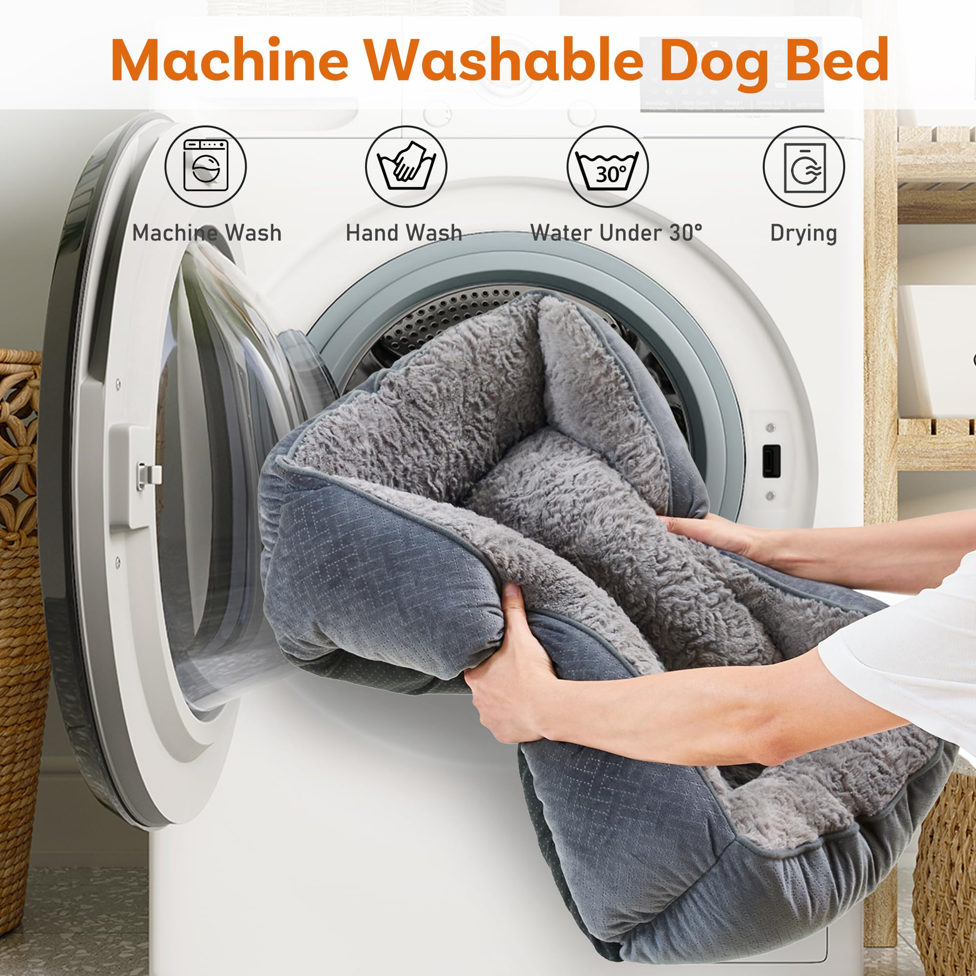 Oveppy bed is machine washable for quick cleaning.