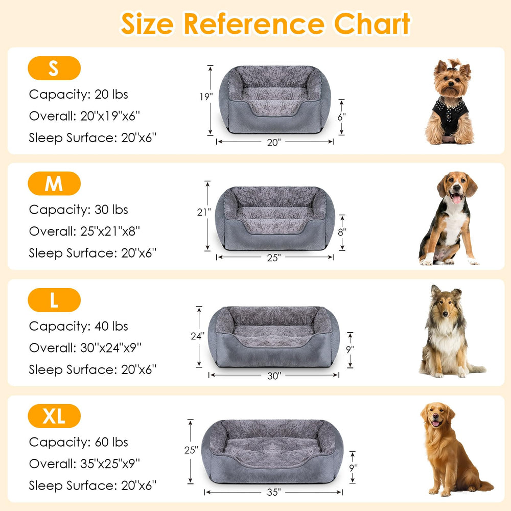Oveppy dog bed medium rectangle anti-anxiety design supports calm rest.