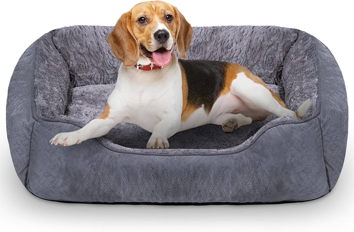 Oveppy dog bed raised sides offer a cozy headrest for peaceful naps.