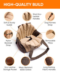 Owleys seat-safe dog and cat bag provides secure transport in cars.