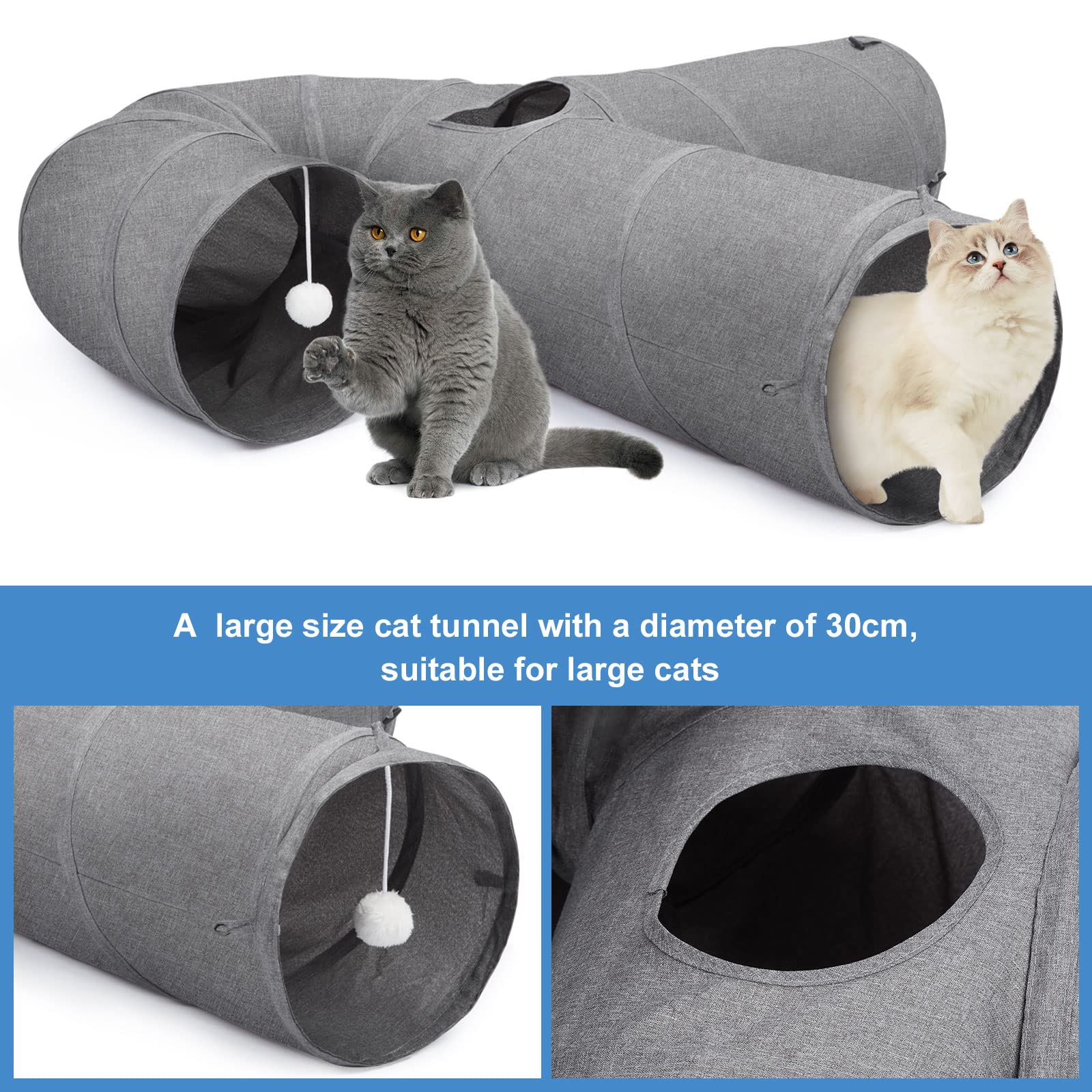 Ownpets cat tunnel 3 way curve enhances exploration and routes