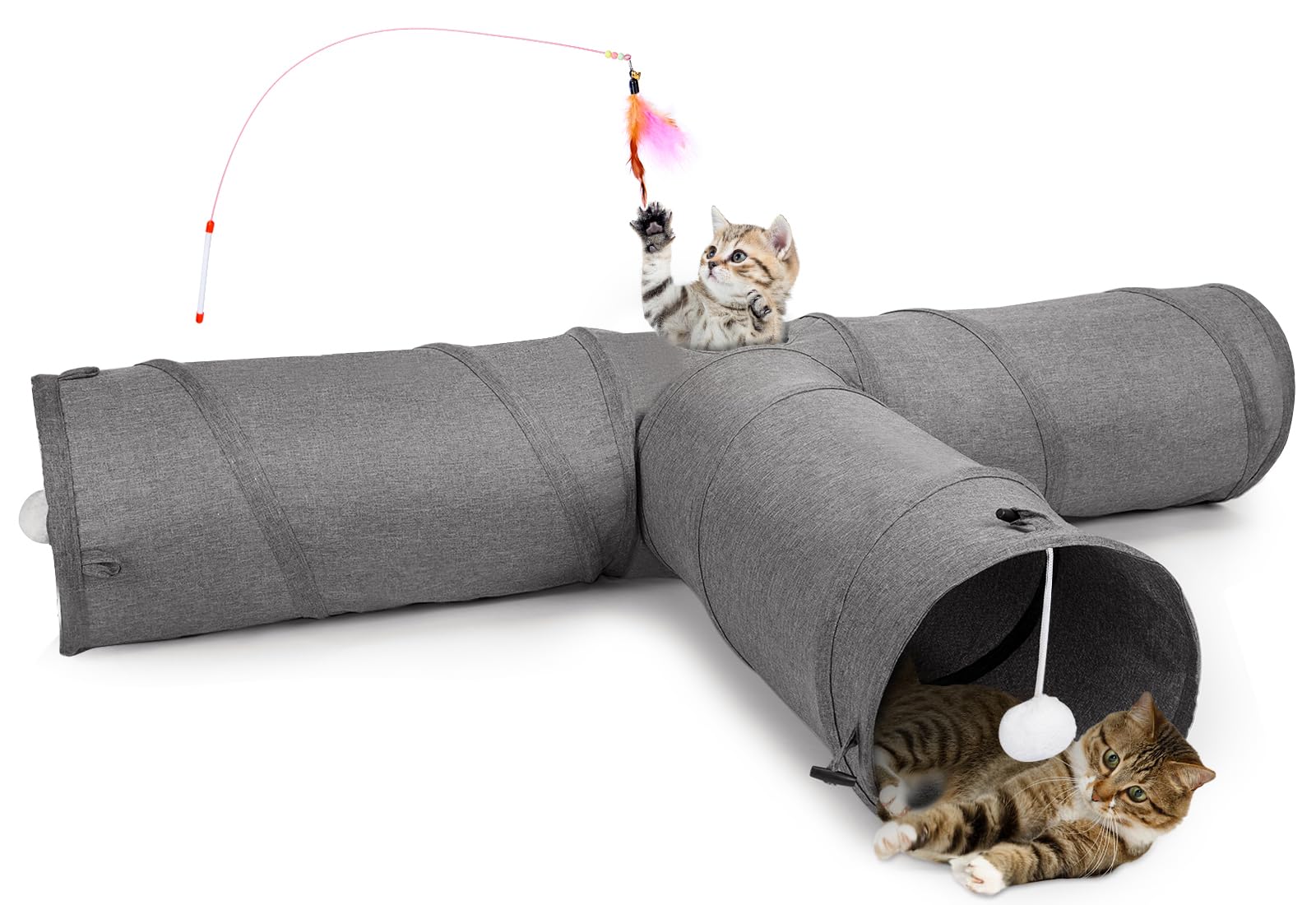 Ownpets cat tunnel 3-way extended view for active indoor cats.