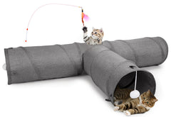 Ownpets cat tunnel 3-way extended view for active indoor cats.