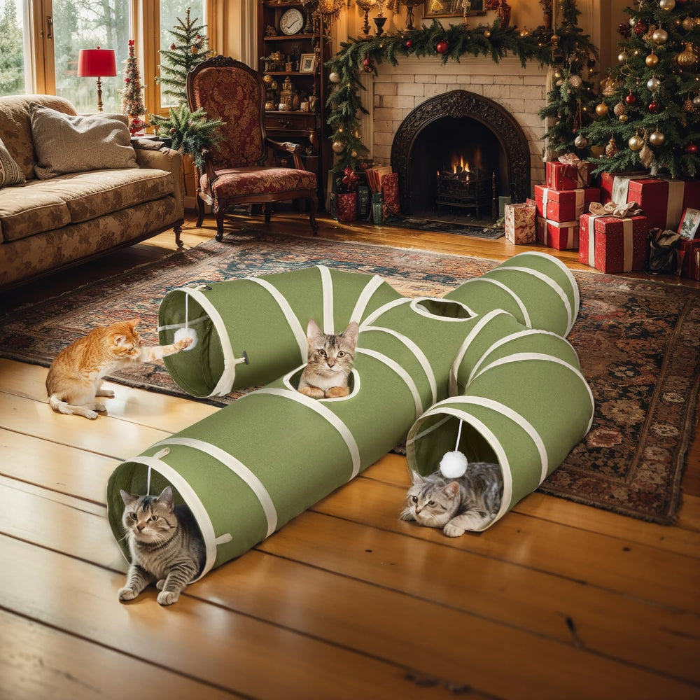 Ownpets cat tunnel green color - cheerful enrichment for pets