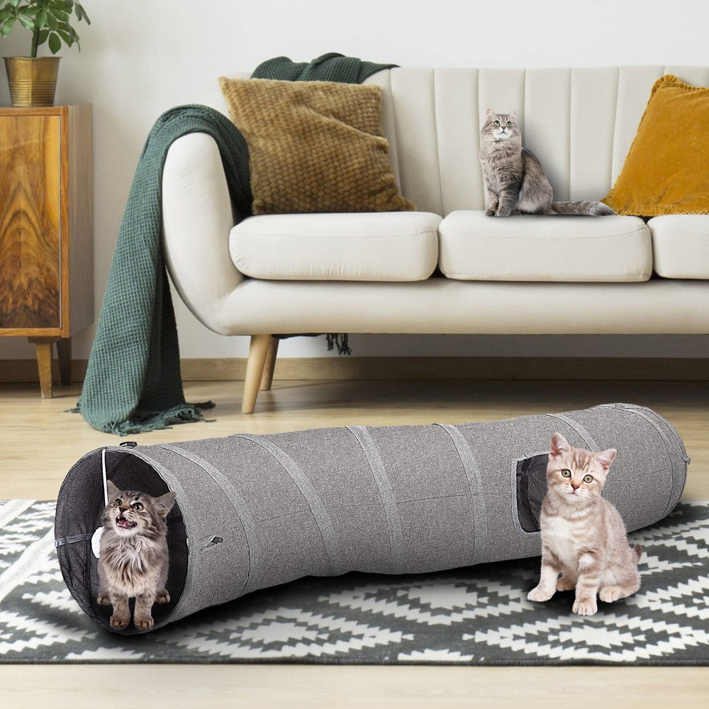 Interactive feather wand included for enhanced owner-pet interaction.