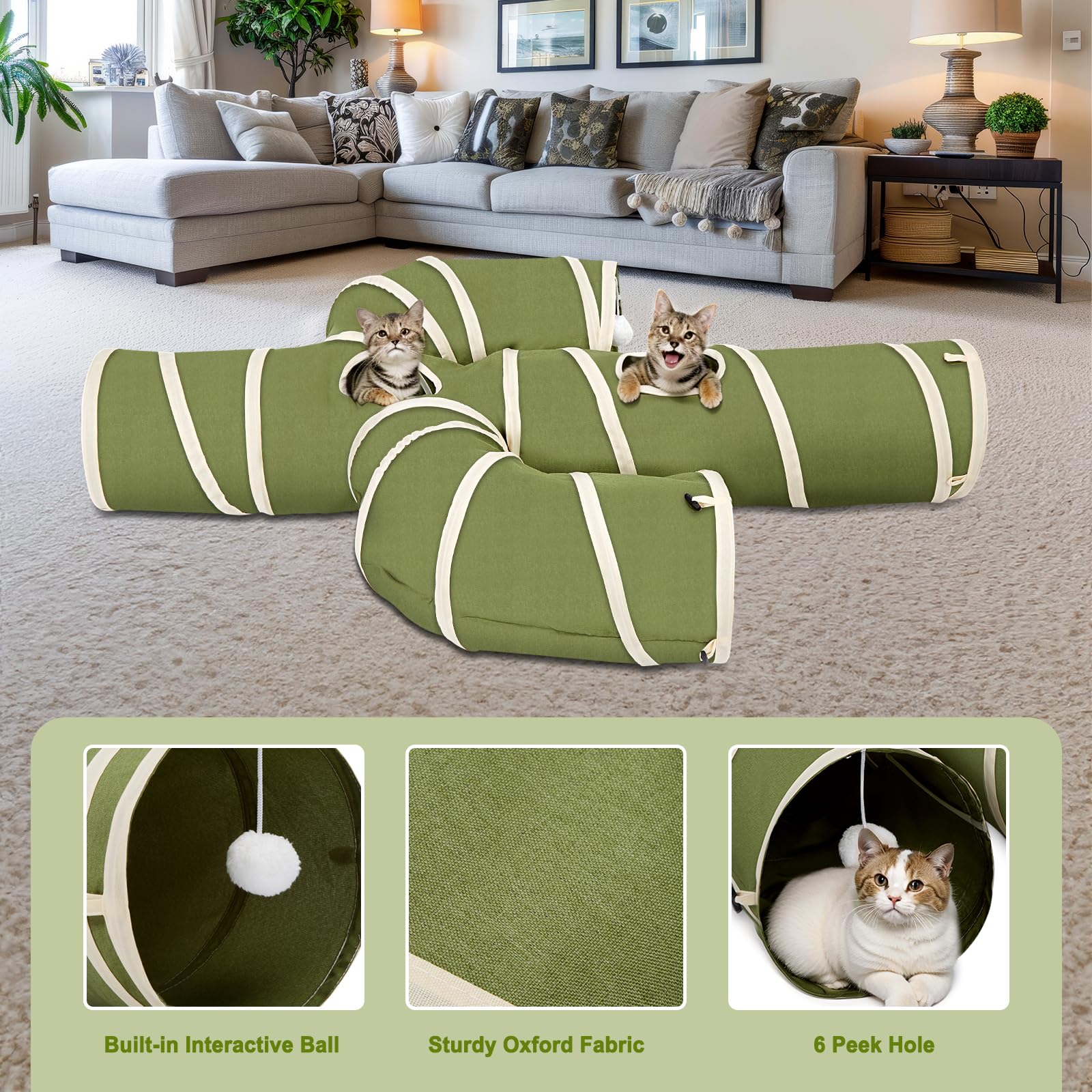 Ownpets cat tunnel peek hole - interactive peek-through play