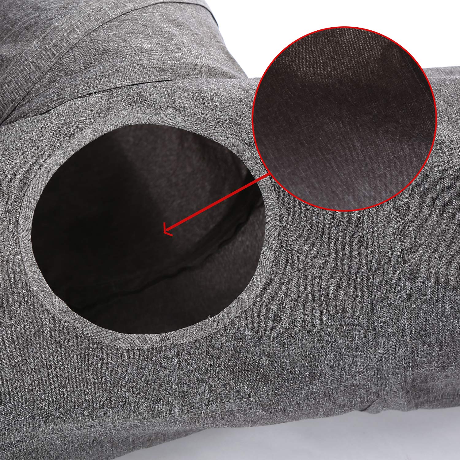Ownpets cat tunnel peep hole view showcases hide-and-seek moments.