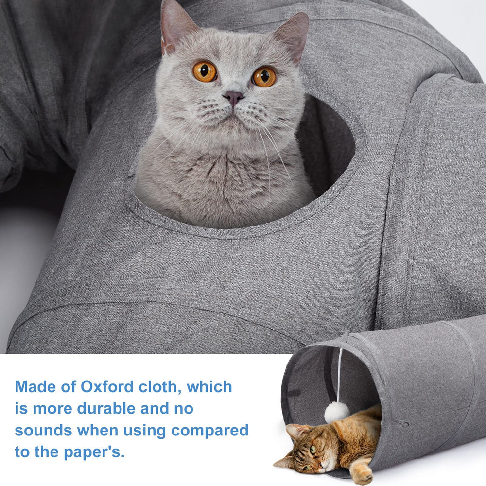 Ownpets plush ball toy offers batting and chasing fun inside the tunnel