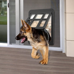Ownpets dog screen door installation step image highlights DIY setup for quick pet access.