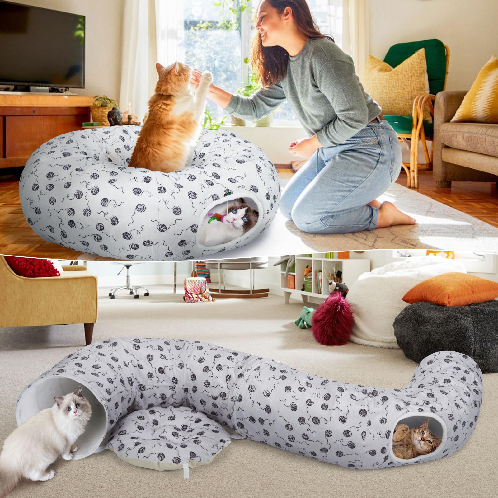 Ownpets internal tunnel height 12 inches supports smooth movement for adult cats