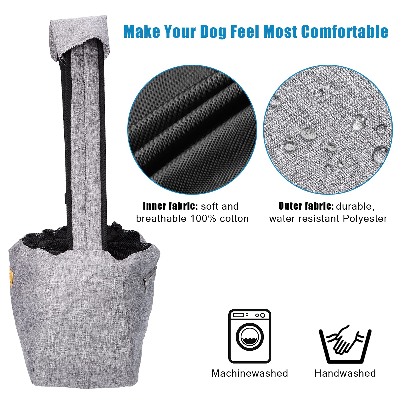 Ownpets pet sling collar hook safety helps prevent pet escapes during activities.