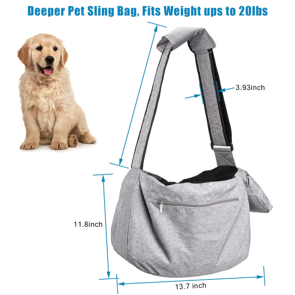 Ownpets foldable storage sling packs compactly for travel or storage.