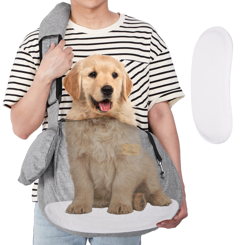 Ownpets outdoor travel-hiking sling enables hands-free pet adventures.