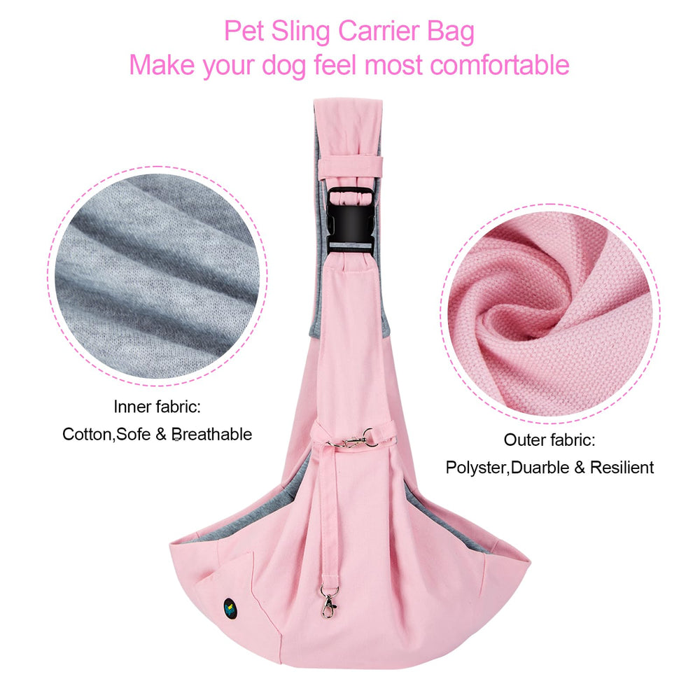 Ownpets pink pet sling carrier adjustable strap detail