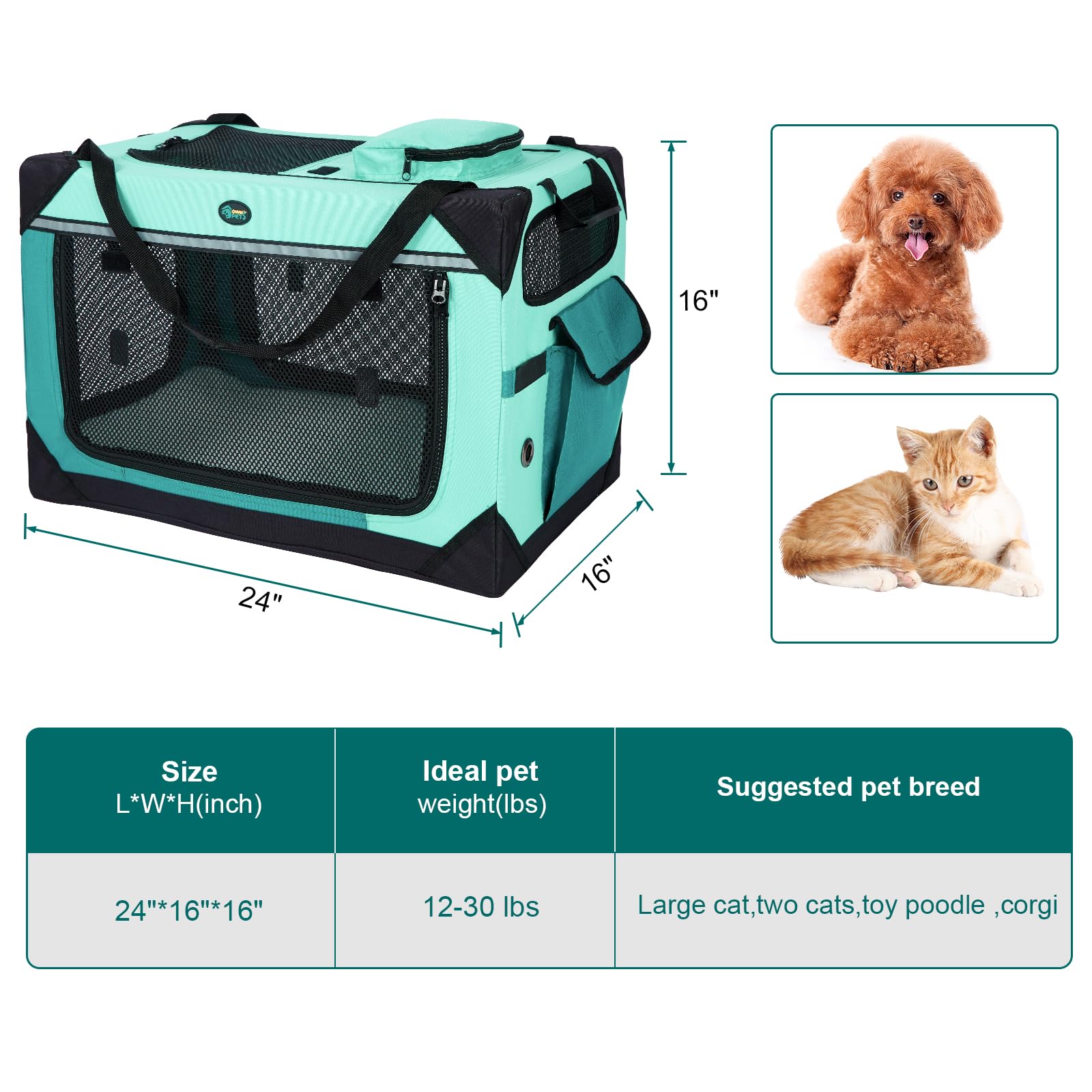 Ownpets portable travel carrier fits car trips and camping adventures.