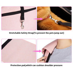 Ownpets sling carrier worn by a small dog for reference