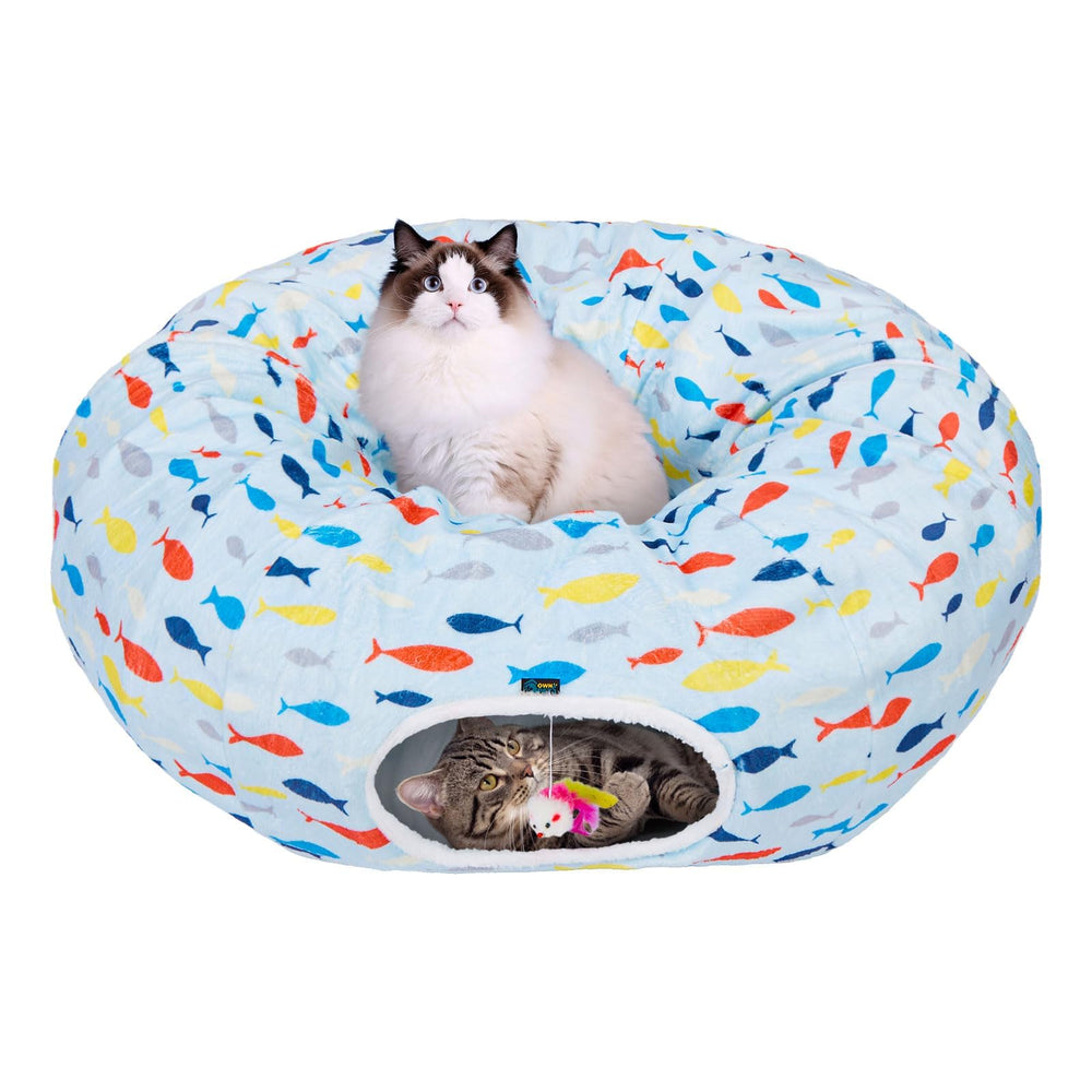 Ownpets soft plush fabric closeup blue — durable comfort for daily lounging.