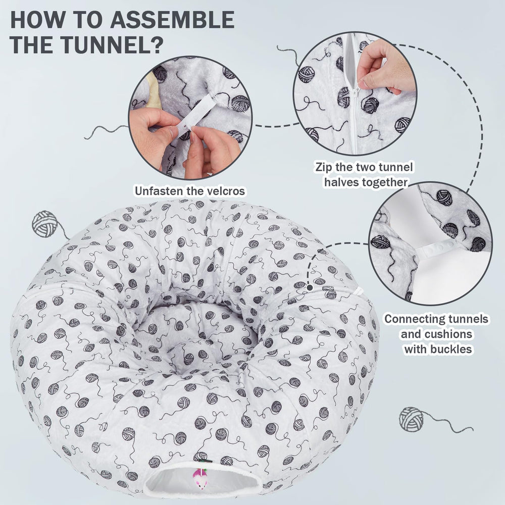 Ownpets versatile design converts between round bed and S-shaped tunnel for varied play